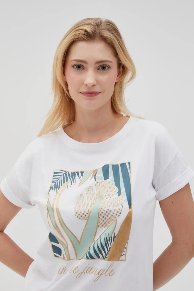 T-shirt z nadrukiem biały