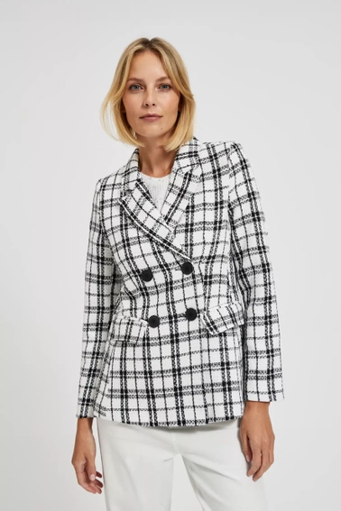 Dwurzędowa marynarka czarno-biała