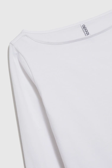 Dopasowana bluzka z długimi rękawami biała