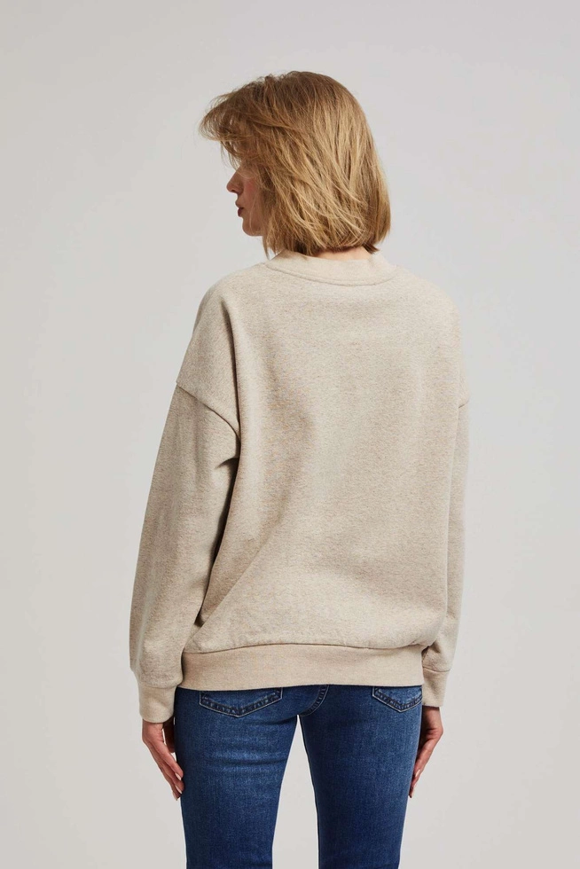 Bluza z dekoltem w serek piaskowa