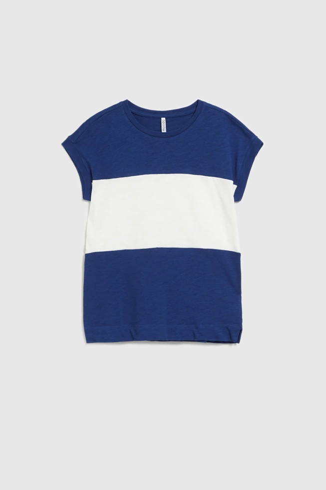 Bluzka w szerokie paski granatowa