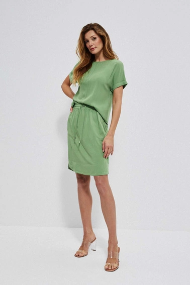 Bluzka koszulowa z wiskozy malahitowa