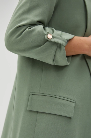 Marynarka z podwijanymi rękawami oliwkowa