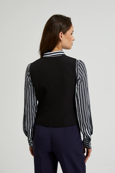 Kamizelka z ozdobnymi guzikami czarna