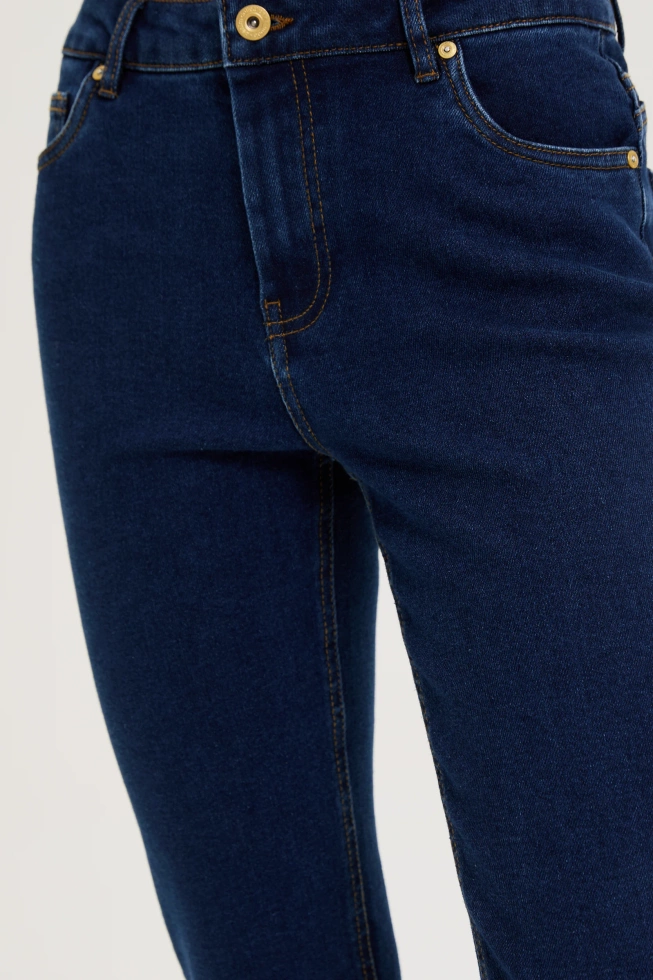 Jeansy z prostymi nogawkami granatowe