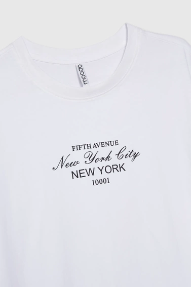 Bawełniany biały t-shirt z napisem