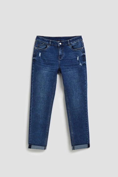 Jeansy boyfriend granatowe