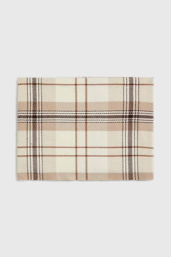 Szal w kratę beżowy