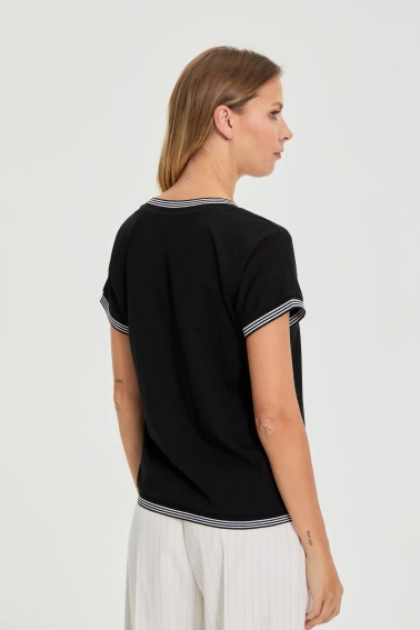 Bluzka z bawełny czarna