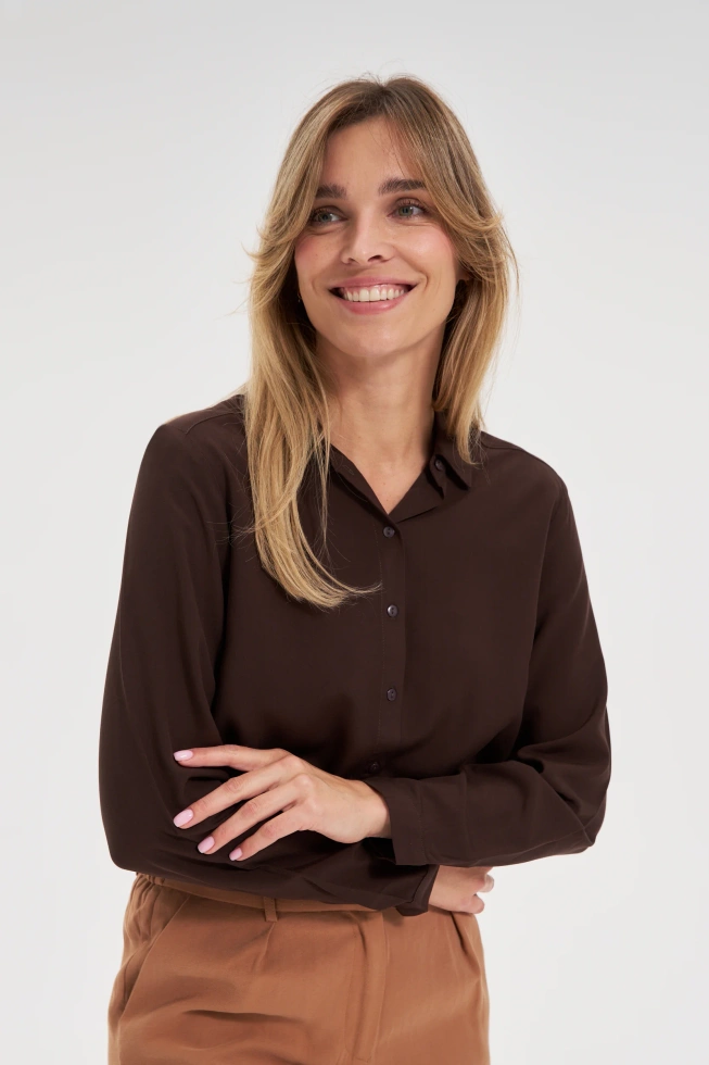 Wiskozowa koszula brązowa