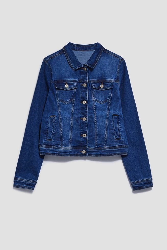 Kurtka jeansowa z kieszeniami niebieska