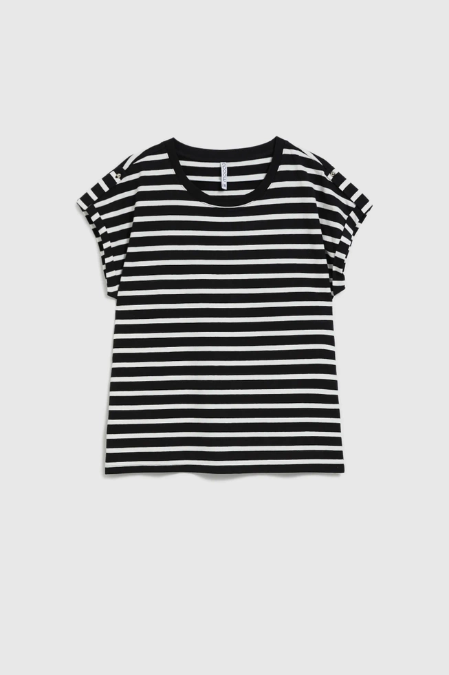 Prosta bluzka w paski czarna
