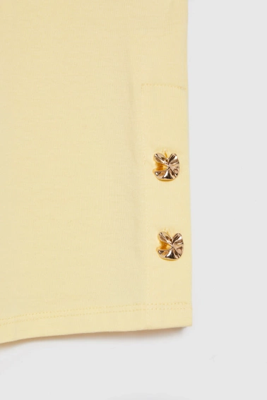 Bluzka z ozdobnymi guzikami żółta
