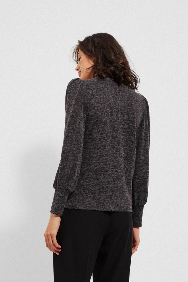 Melanżowa bluza z bufkami grafitowa