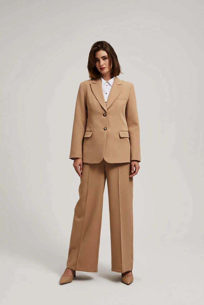 Jednorzędowa marynarka ciemnobeżowa