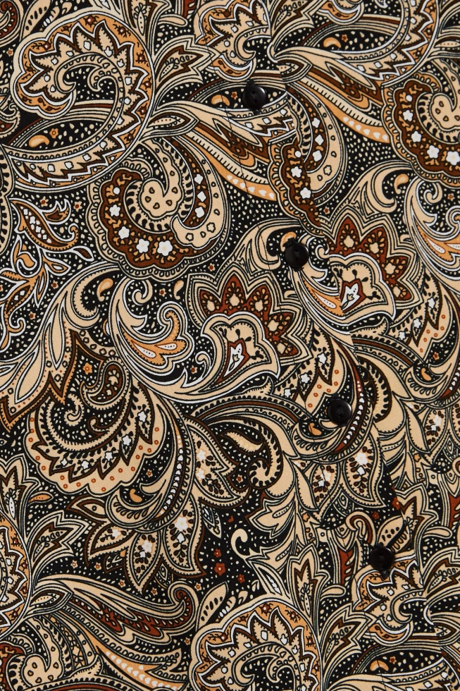 Wzorzysta koszula brązowa