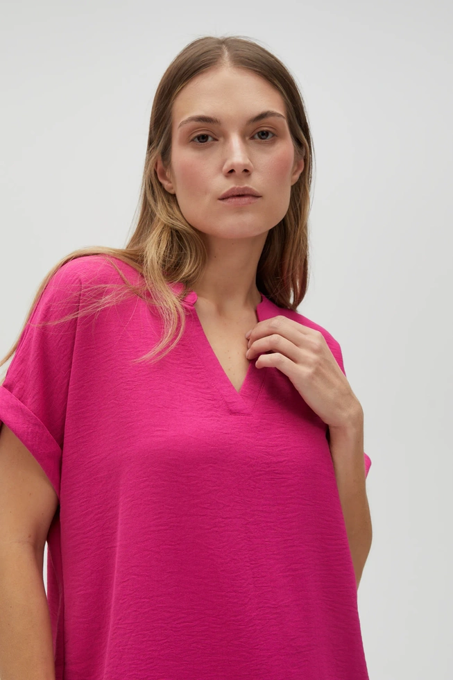 Koszula z krótkimi rękawami różowa