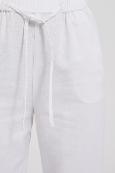 Gładkie wiskozowe spodnie białe