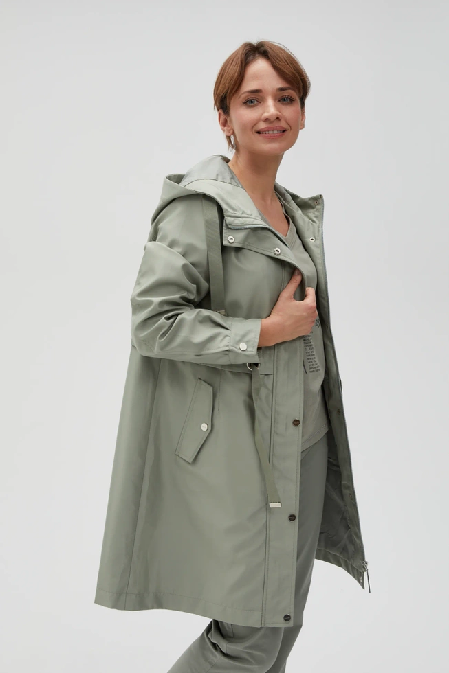 Parka z katurem oliwkowa