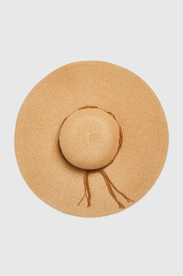 Kapelusz z szerokim rondem beżowy
