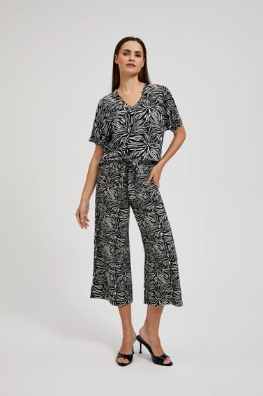 Wiskozowa koszula z wzorem czarna