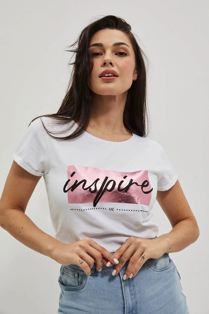 T-shirt z napisem biały