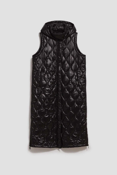 Długa kamizelka z kapturem