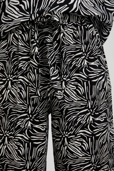 Spodnie kuloty z wzorem czarne