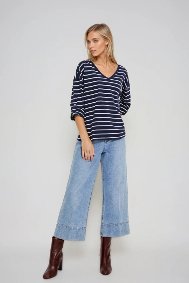 Bluza w paski granatowa