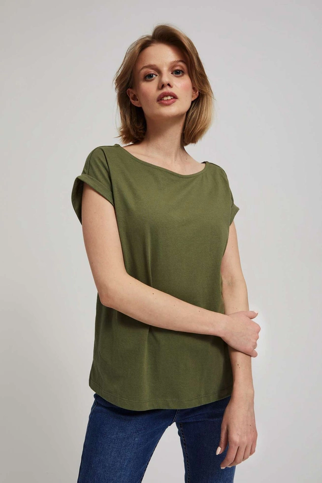 Bawełniany t-shirt oliwkowy