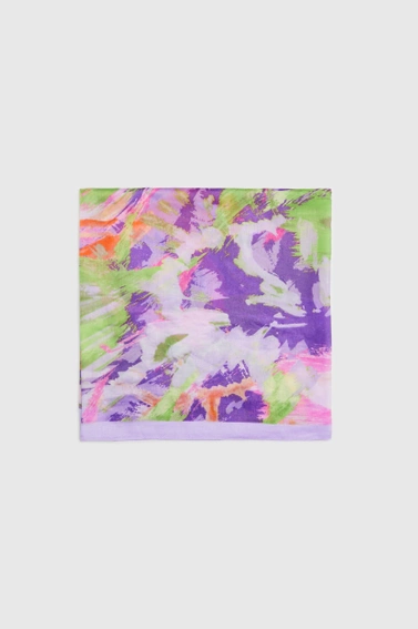 Szal w kwiaty zielony