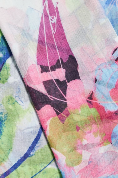 Wzorzysty szal niebieski