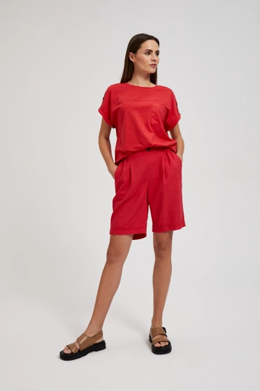 Wiskozowe szorty czerwone