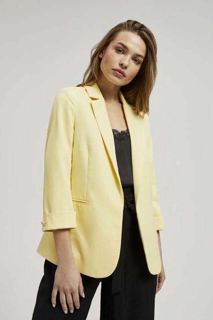 Marynarka z rękawami 3/4 żółta