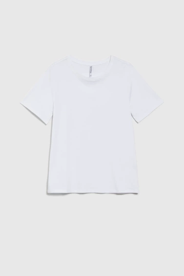 Gładki bawełniany t-shirt biały
