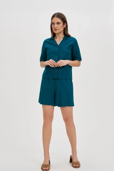 Wiskozowo-lniany zestaw zielony