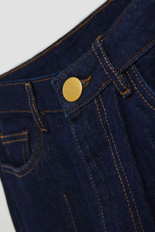 Bawełniane jeansy wide leg granatowe