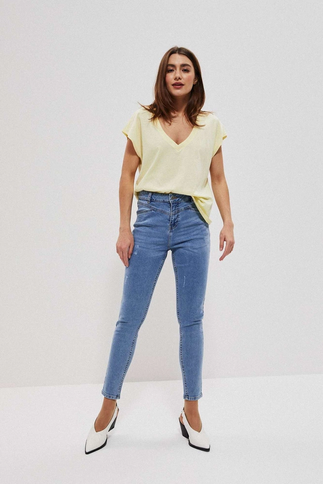 Jeansy high waist skinny niebieskie