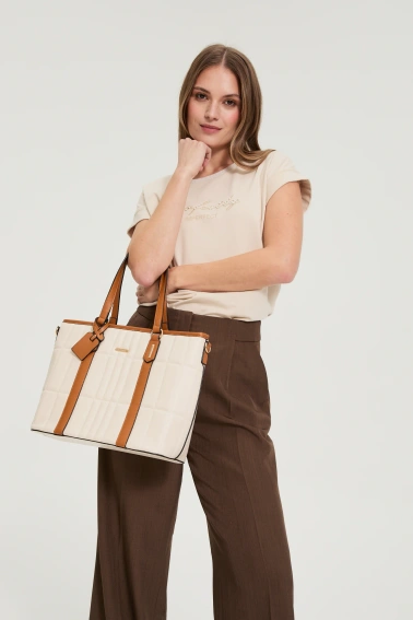 Duża torba beżowa
