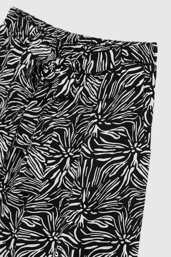 Spodnie kuloty z wzorem czarne