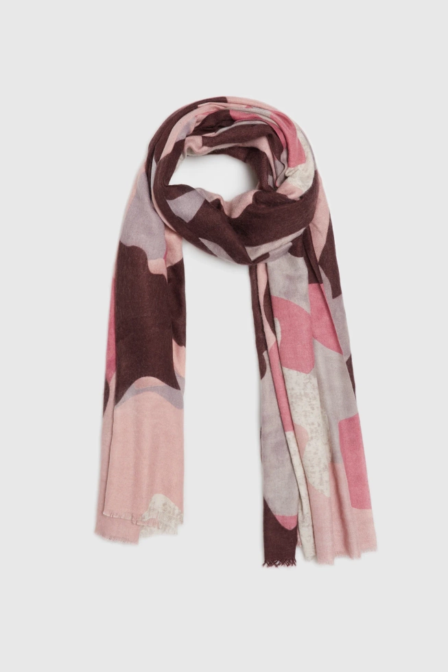 Wzorzysty szal burgundowy