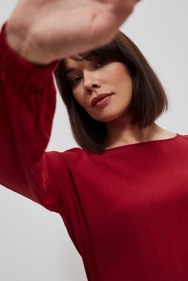 Wiskozowa koszula bordowa