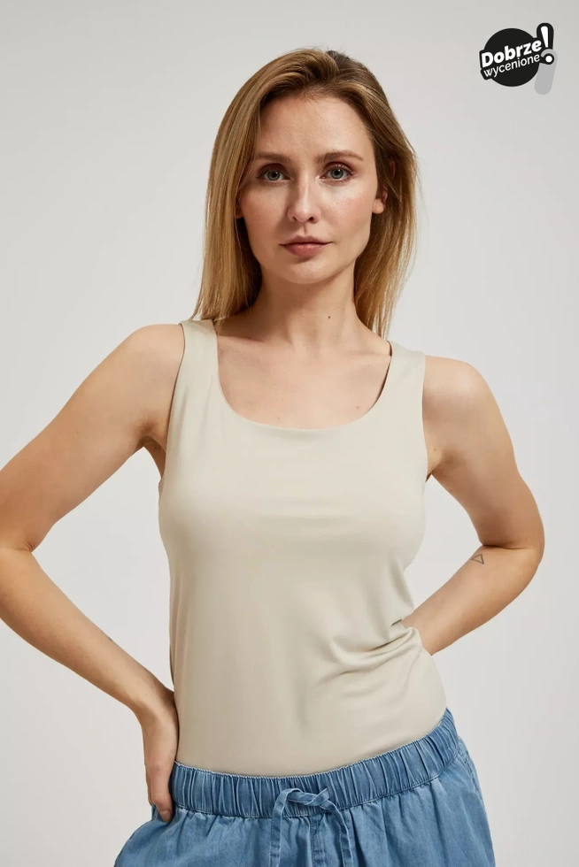 Gładki top beżowy