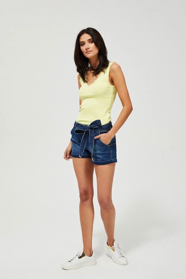 Szorty jeansowe z wiązaniem