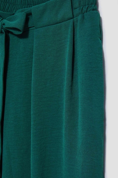 Spodnie z szerokimi nogawkami malachitowe