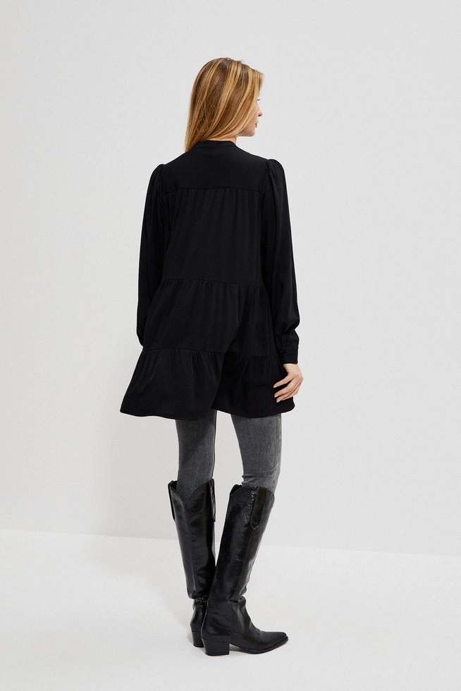 Koszula z falbaną czarna