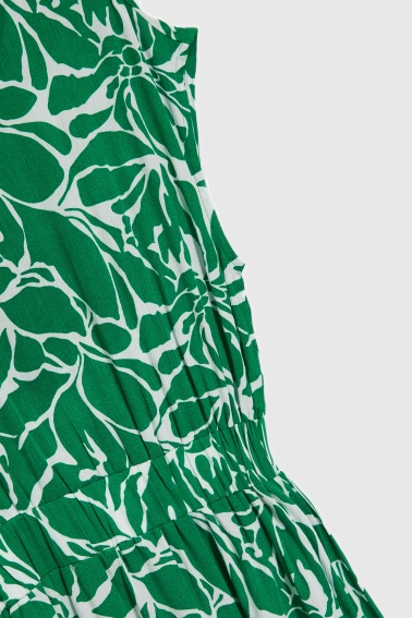 Sukienka midi z wiskozy zielona