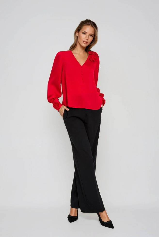 Koszula z różami czerwona