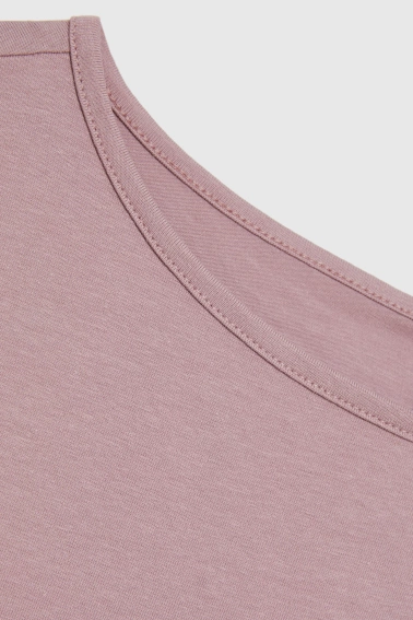 Dopasowana bluzka z krótkimi rękawami różowa