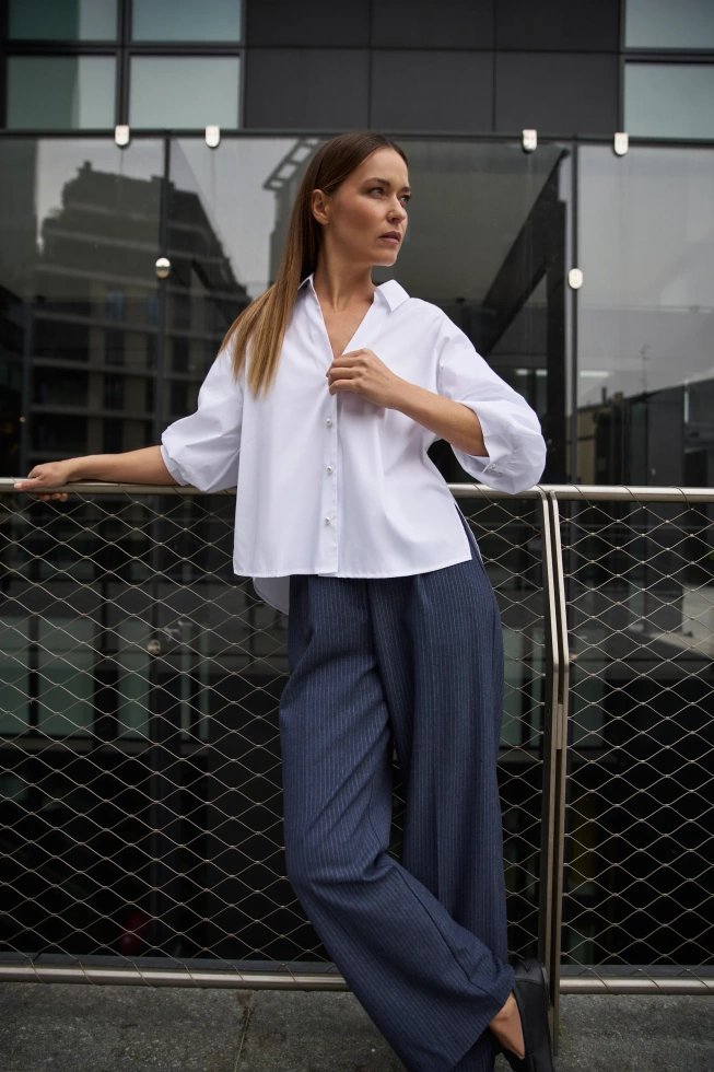 Koszula z krótkimi rękawami biała